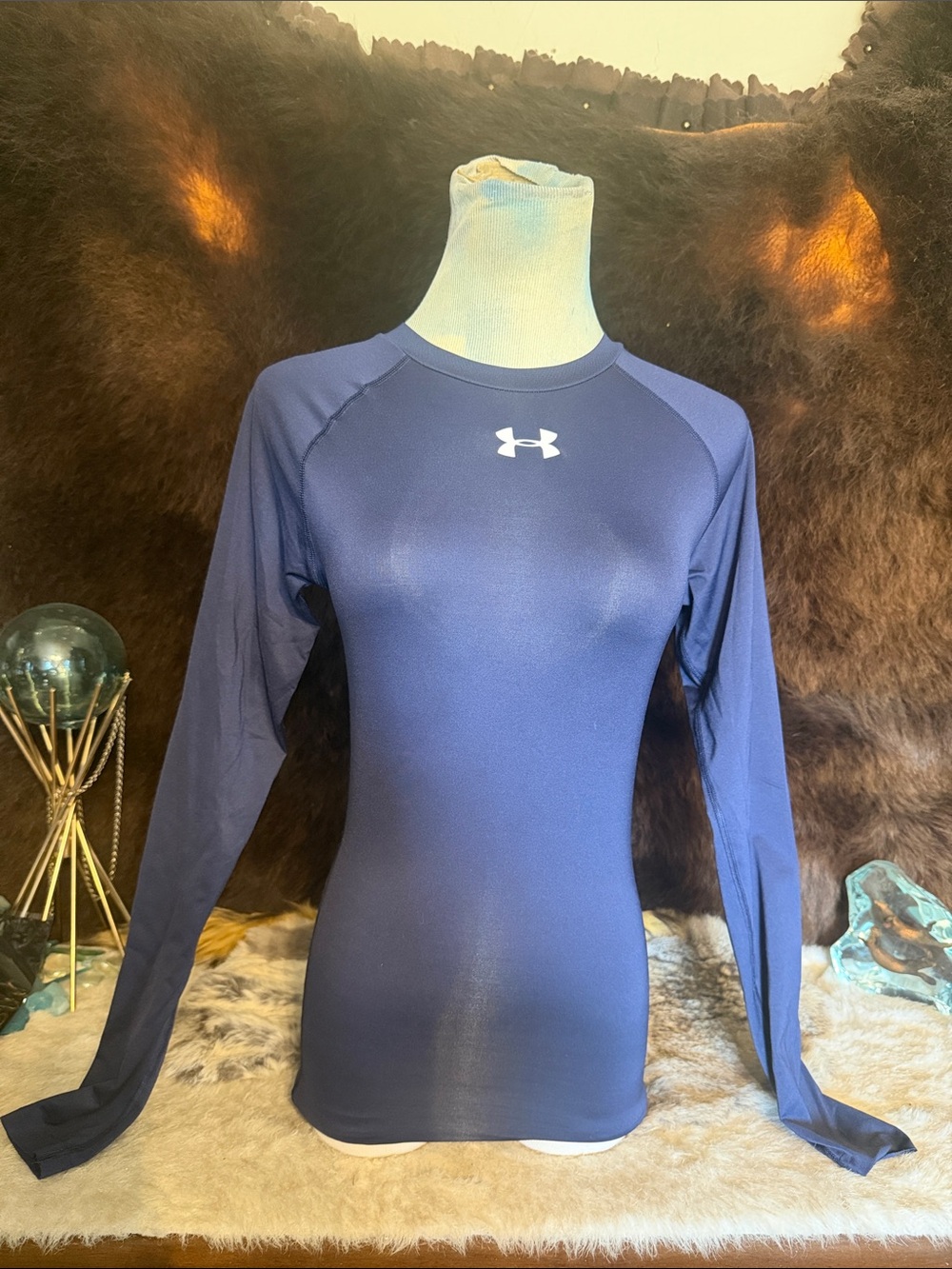 Under Armour Women's Long-Sleeve Compression Top — Navy S (3975)